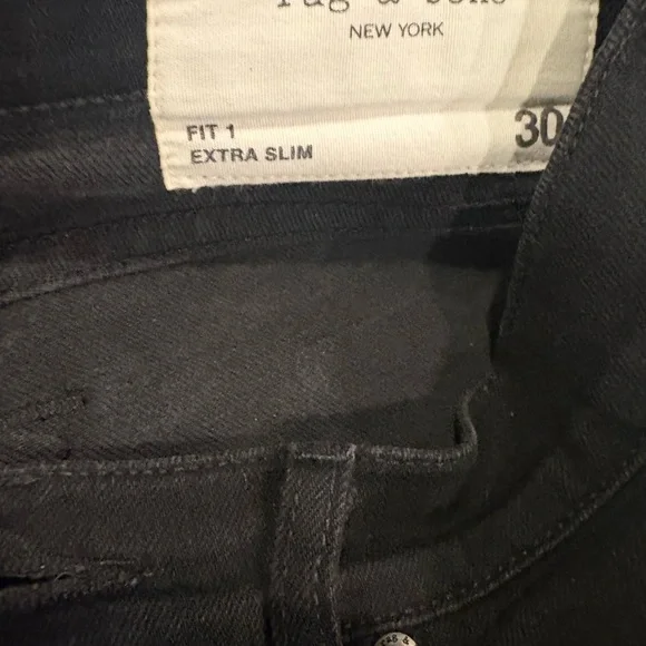 Rag & Bone fit 1 slim 30 black jeans - Picture 4 of 5